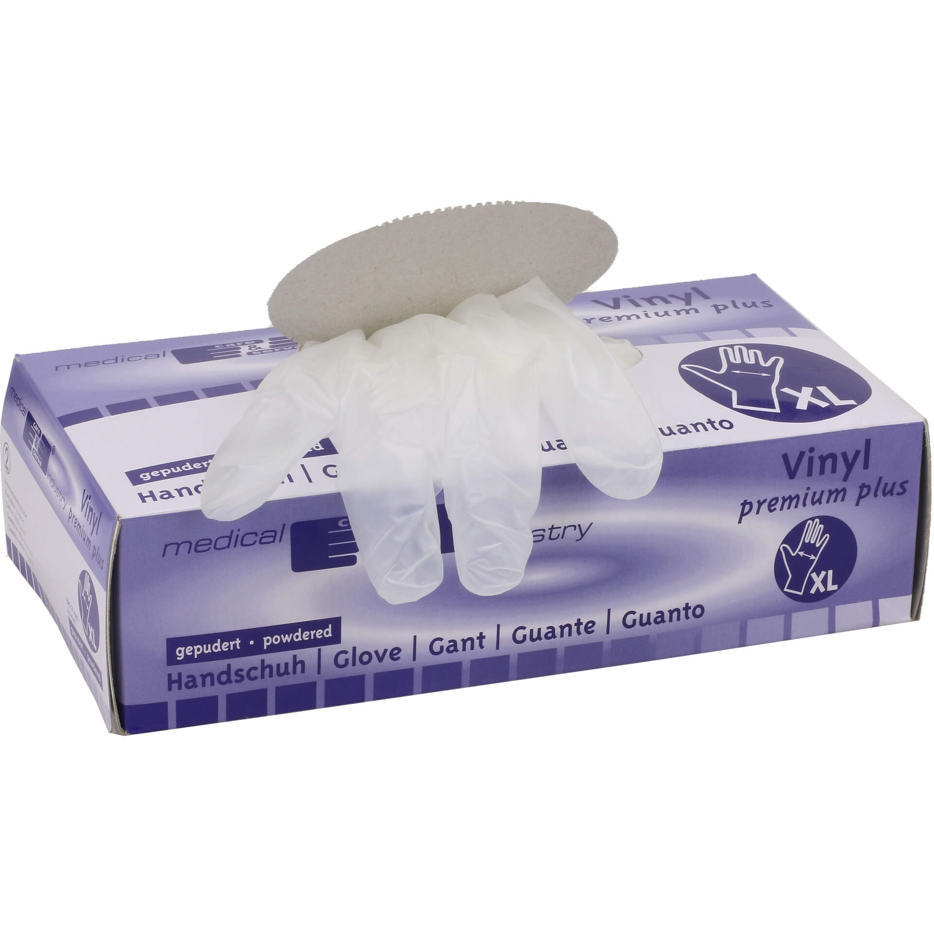 Asatex EVH vinyl disposable gloves powdered
