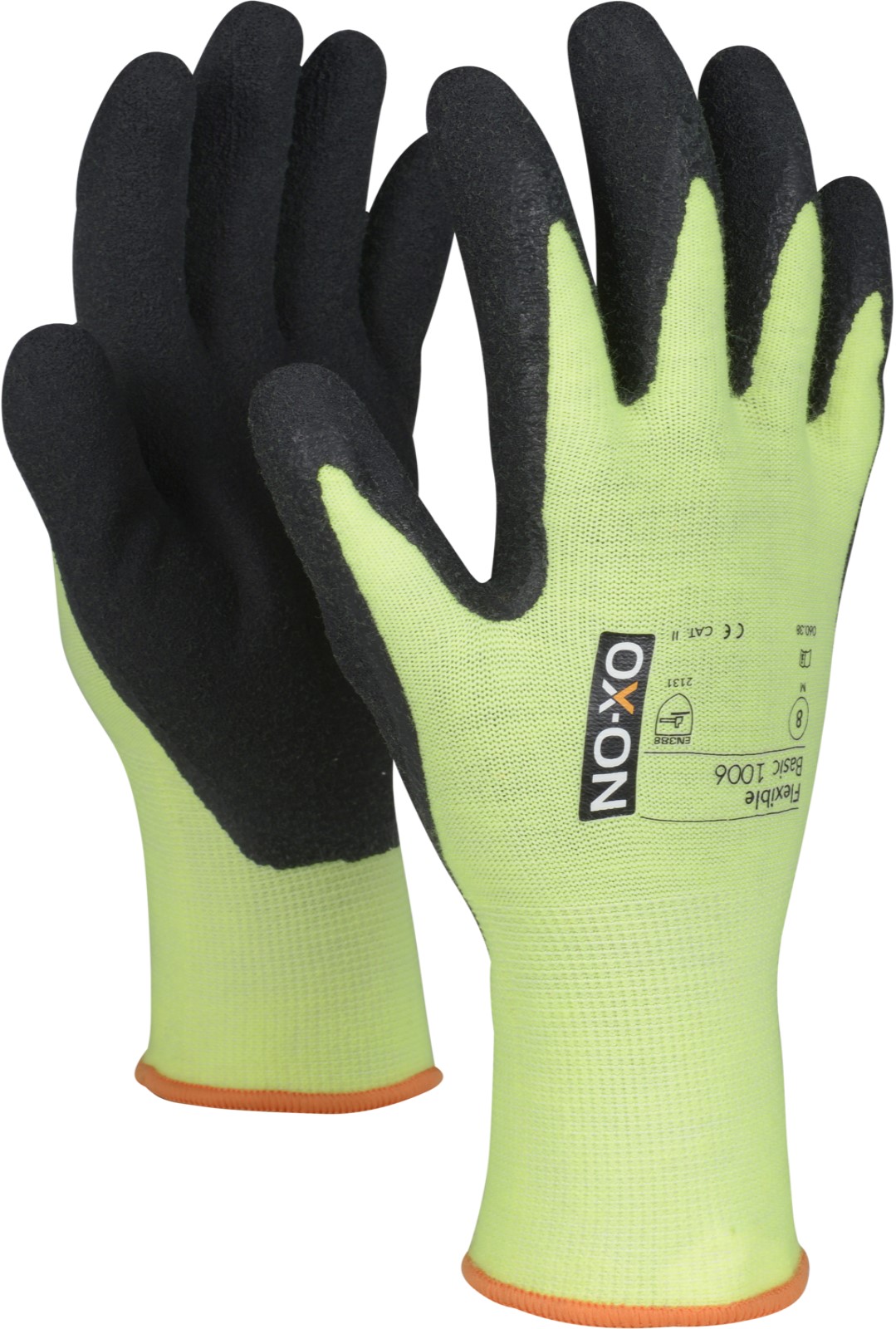 OX-ON Flexible Basic 1006 Latex foam protective gloves partially coated