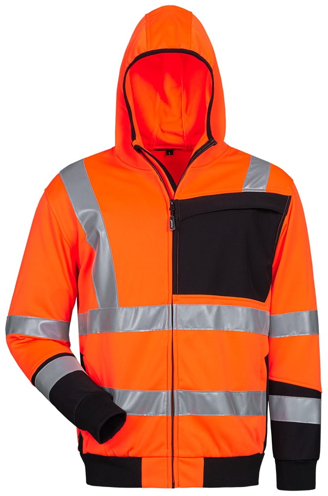 elysee 22608 JANTO high-visibility sweat jacket fluorescent orange-navy