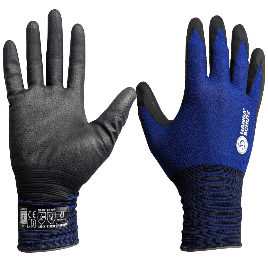 HansaTec 8830 21G Aqua Polymer Glove Semi-coated