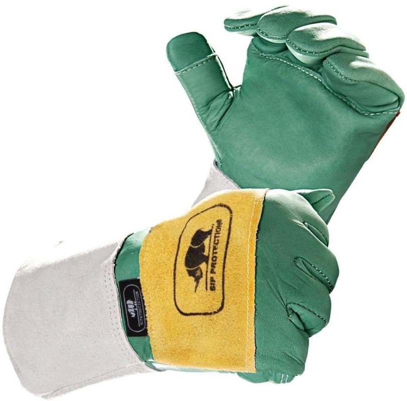 SIP Protection 2SA4 cowhide full leather cut protection gloves green