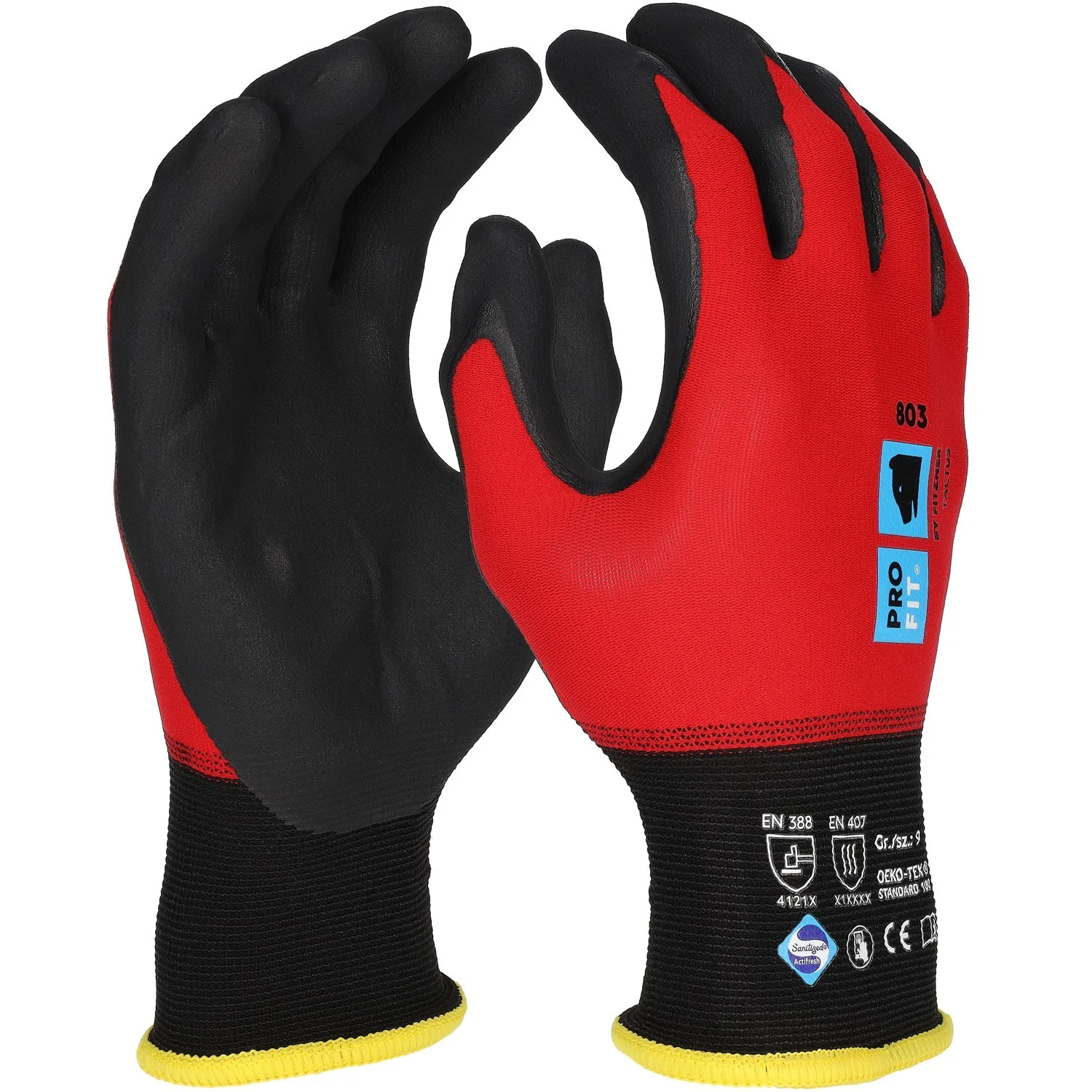 Pro-Fit 803 Tactus nitrile protective gloves partially coated