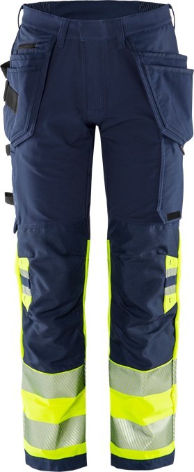 Fristads 134187 High Vis Green Craftsman High Visibility Stretch Pants 2643 GSTP