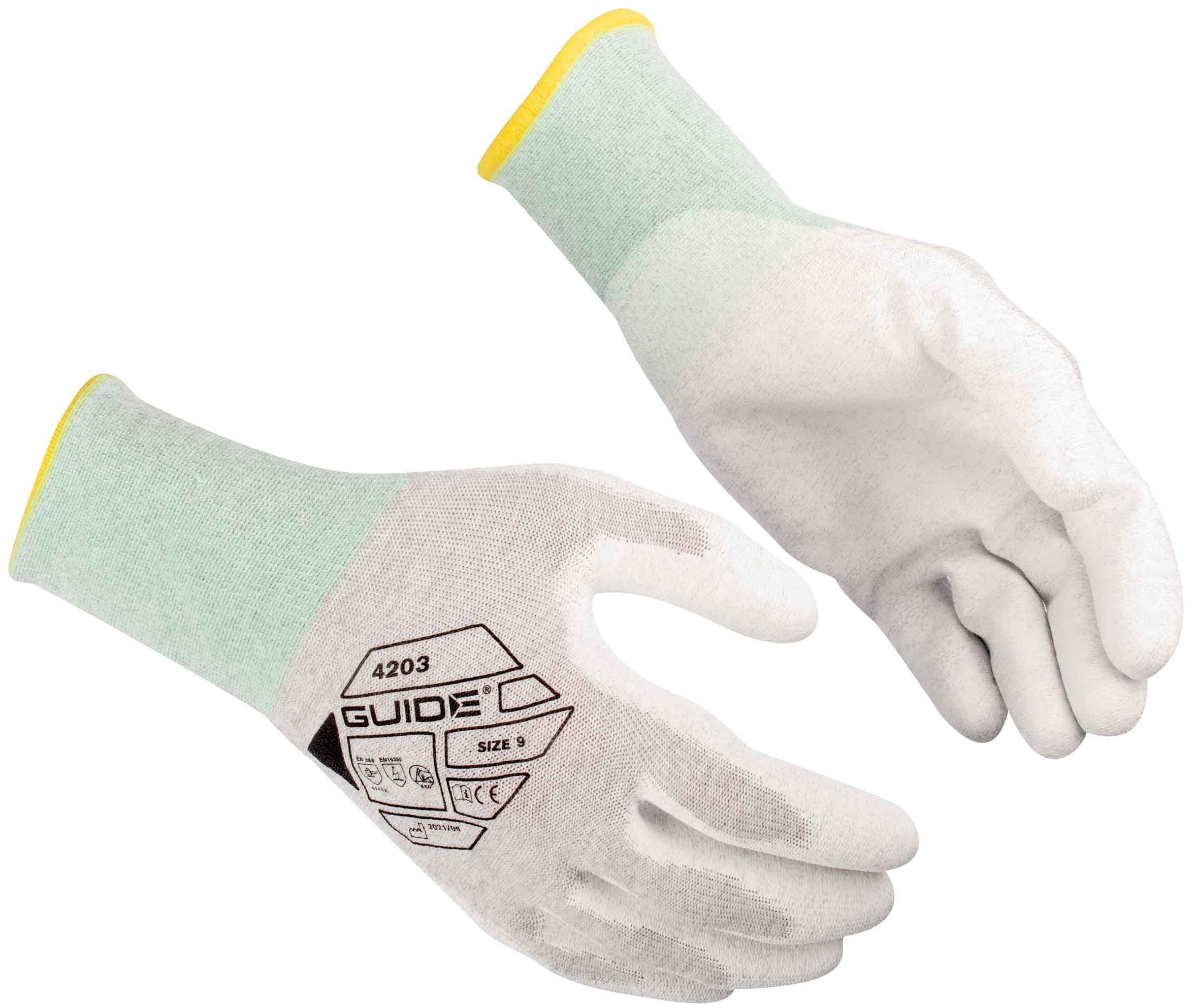 Guide 4203 ESD PU protective gloves partially coated