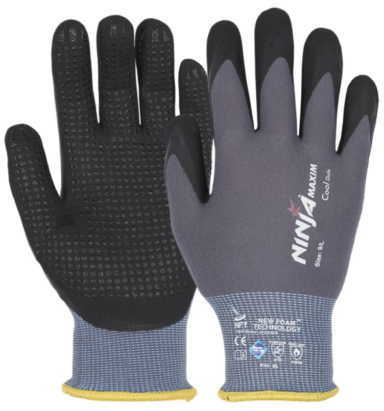 Pro-Fit 47401 NinjaMaxim Dot NFT protective gloves with nitrile coating and studs