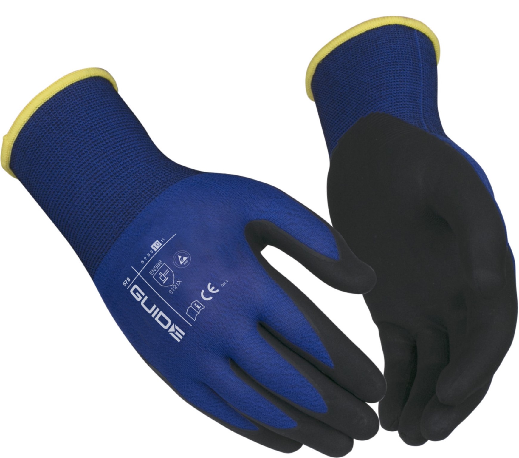 Guide 578 ESD antistatic gloves with nitrile foam coating