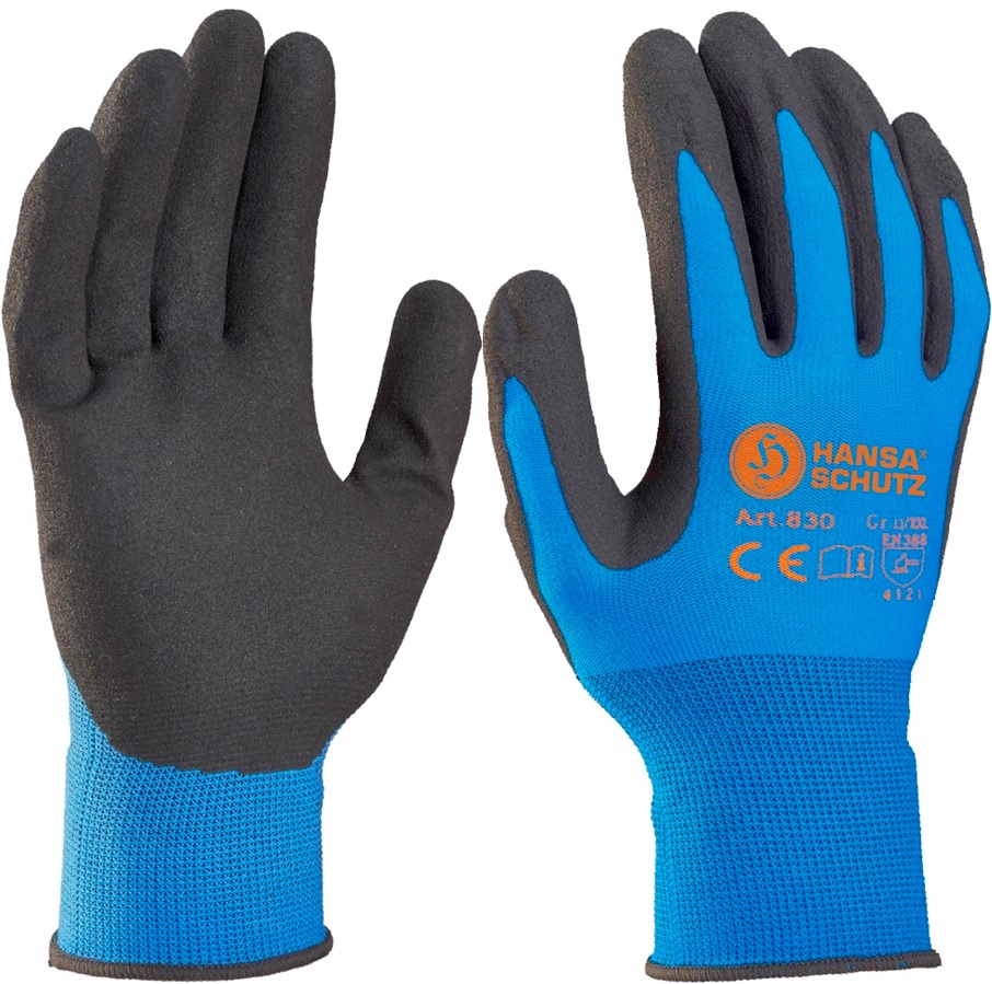 HansaTec 830 Protective gloves with sanded NBR coating