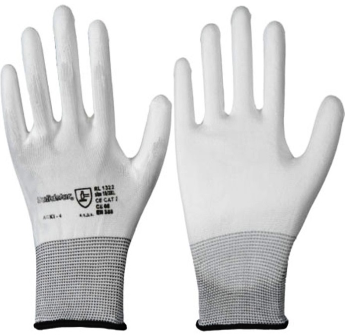 Solidstar 1322 Nylon PU fine knit gloves white