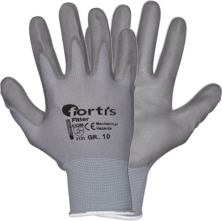 Fortis Fitter PU protective gloves grey