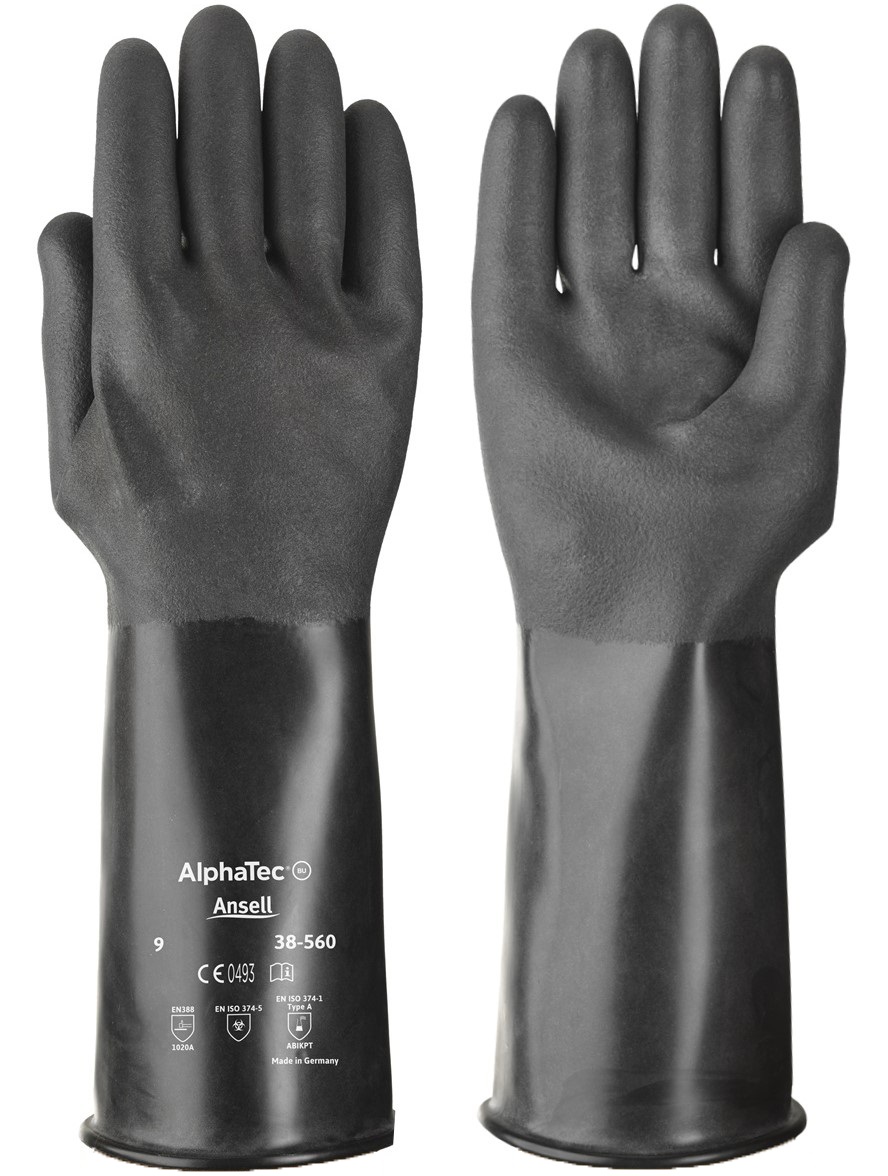 Ansell AlphaTec 38-560 butyl chemical protective gloves