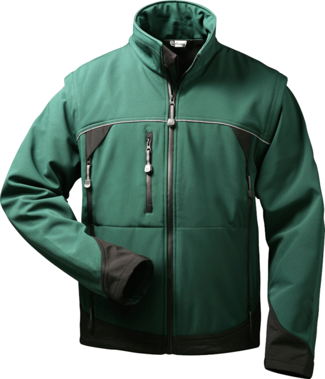 elysee 20007 SIGMA Softshell jacket with detachable sleeves green/black