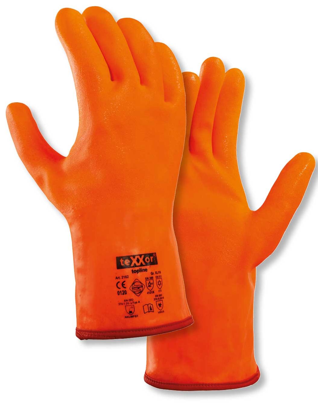 texxor 2162 PVC chemical protective gloves topline