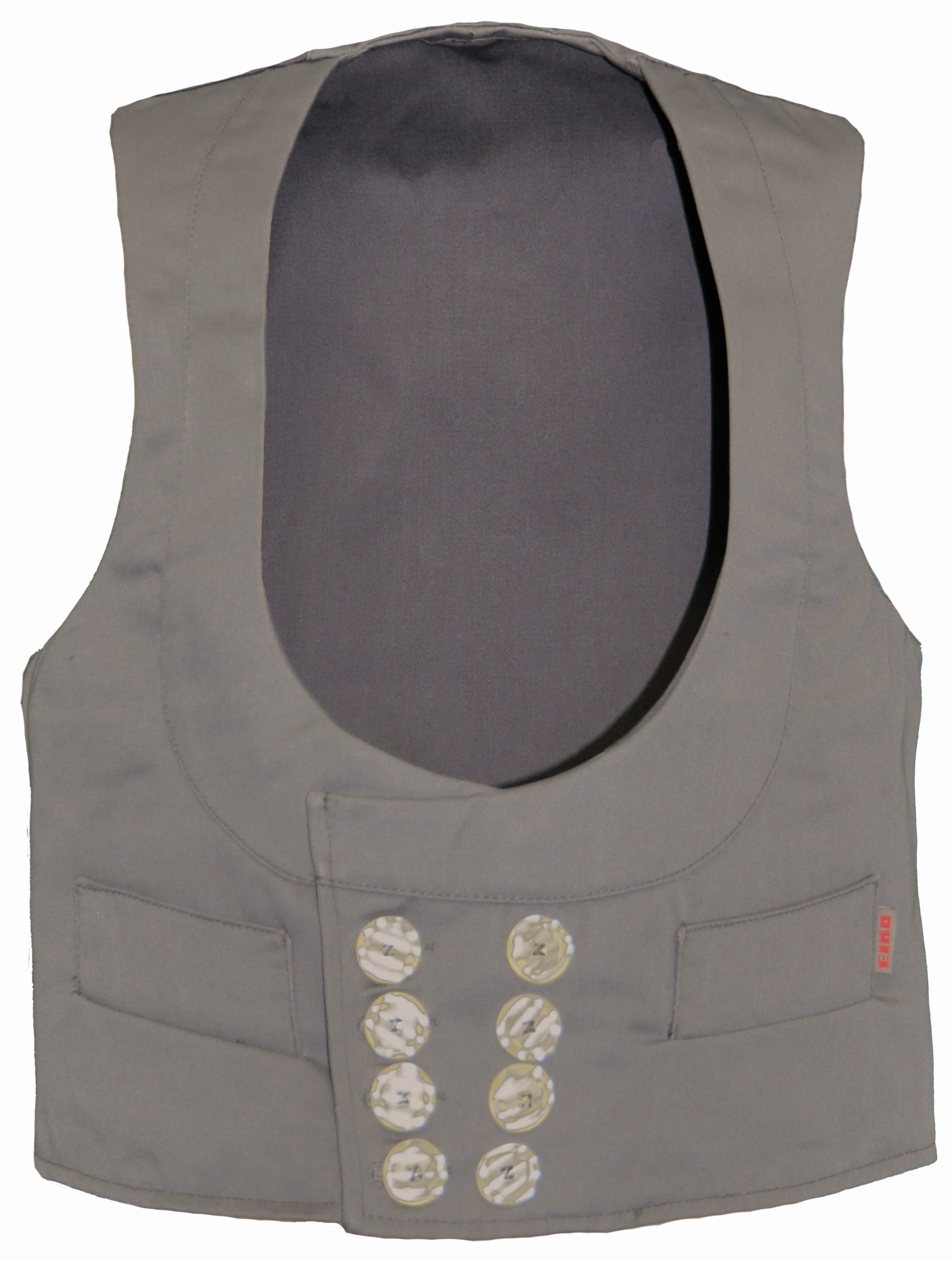 Eiko Ems double pilot shawl collar guild vest gray