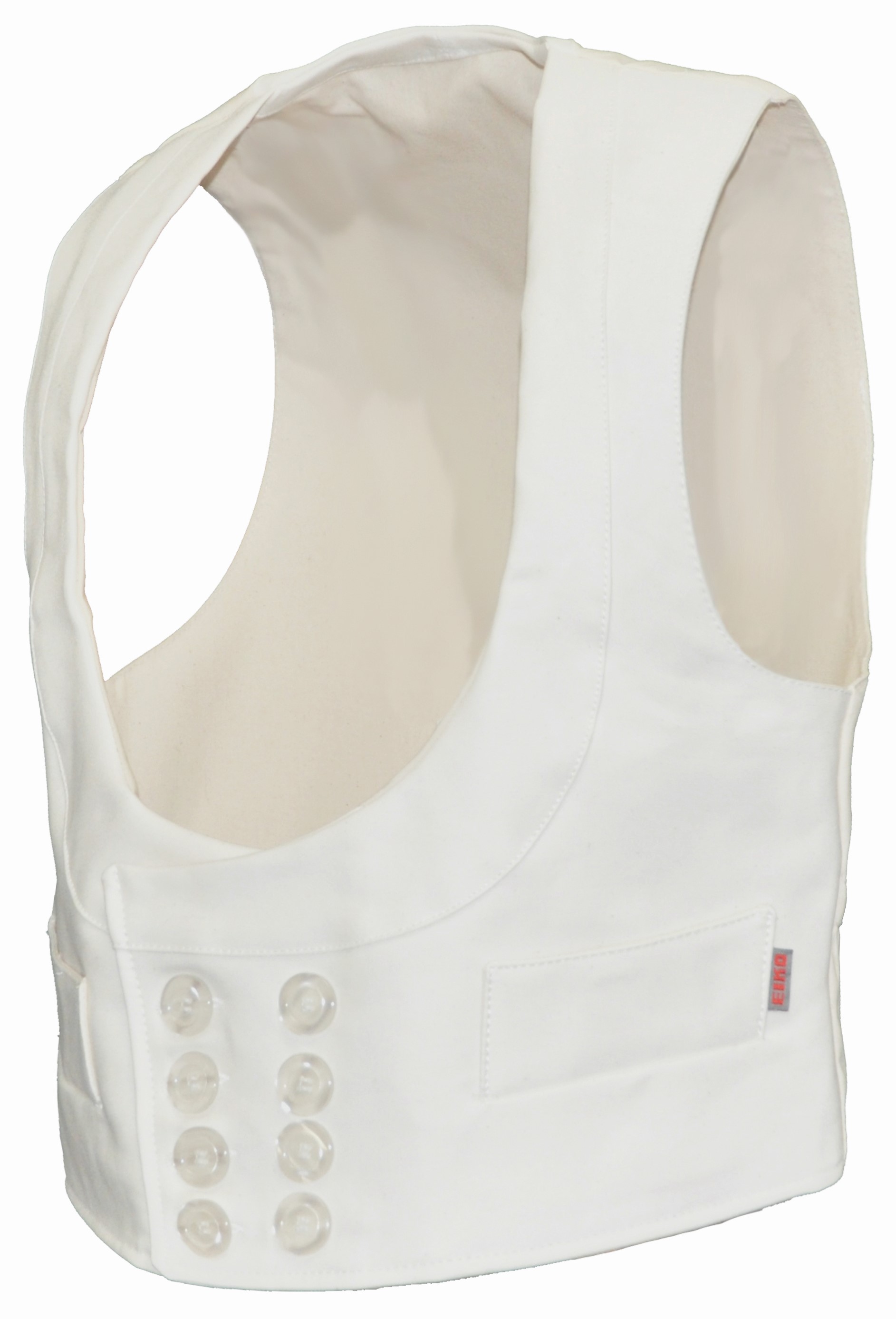 Eiko Ems double pilot shawl collar guild vest pure white
