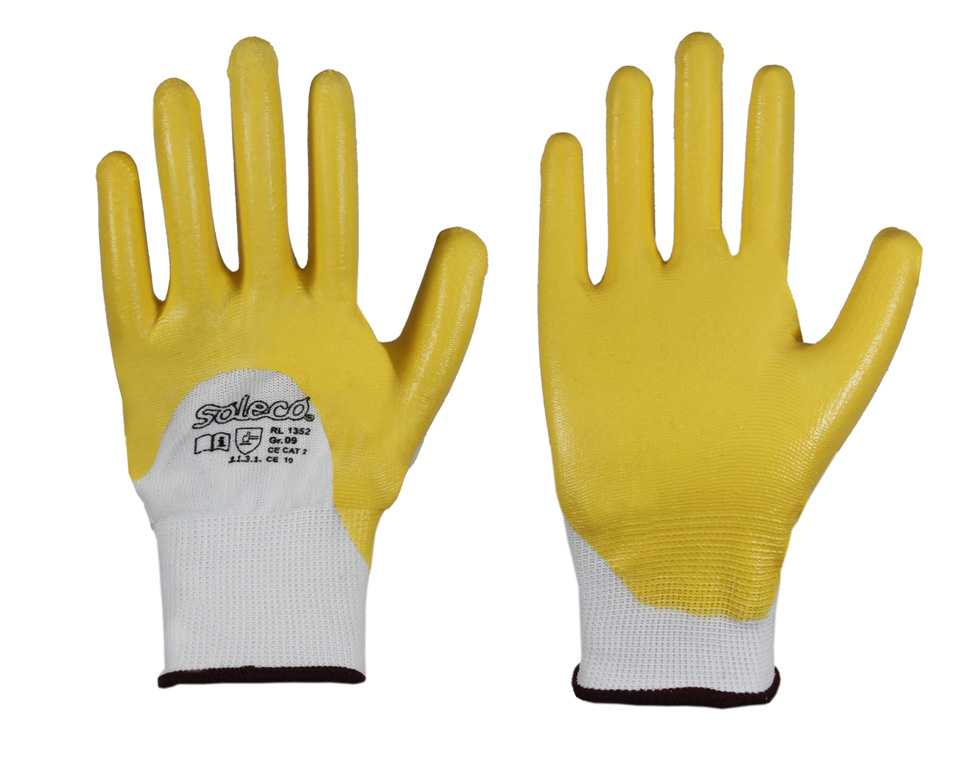 Soleco Fine knitted gloves with nitrile coating 1352
