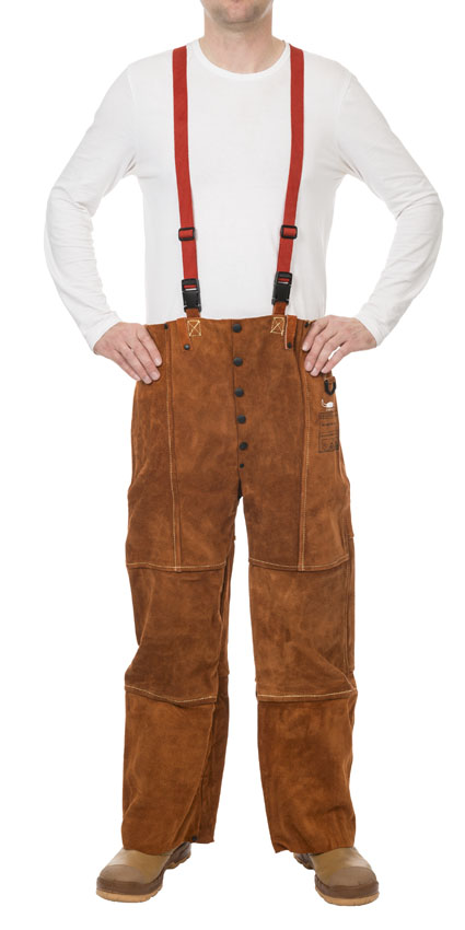 Weldas Lava Brown 44-7440/7600 Cow split leather Welding protection waistband trousers