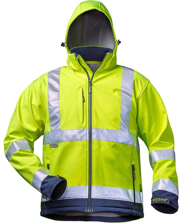 elysee 22732 LIAM warning protection soft shell jacket bright yellow/navy