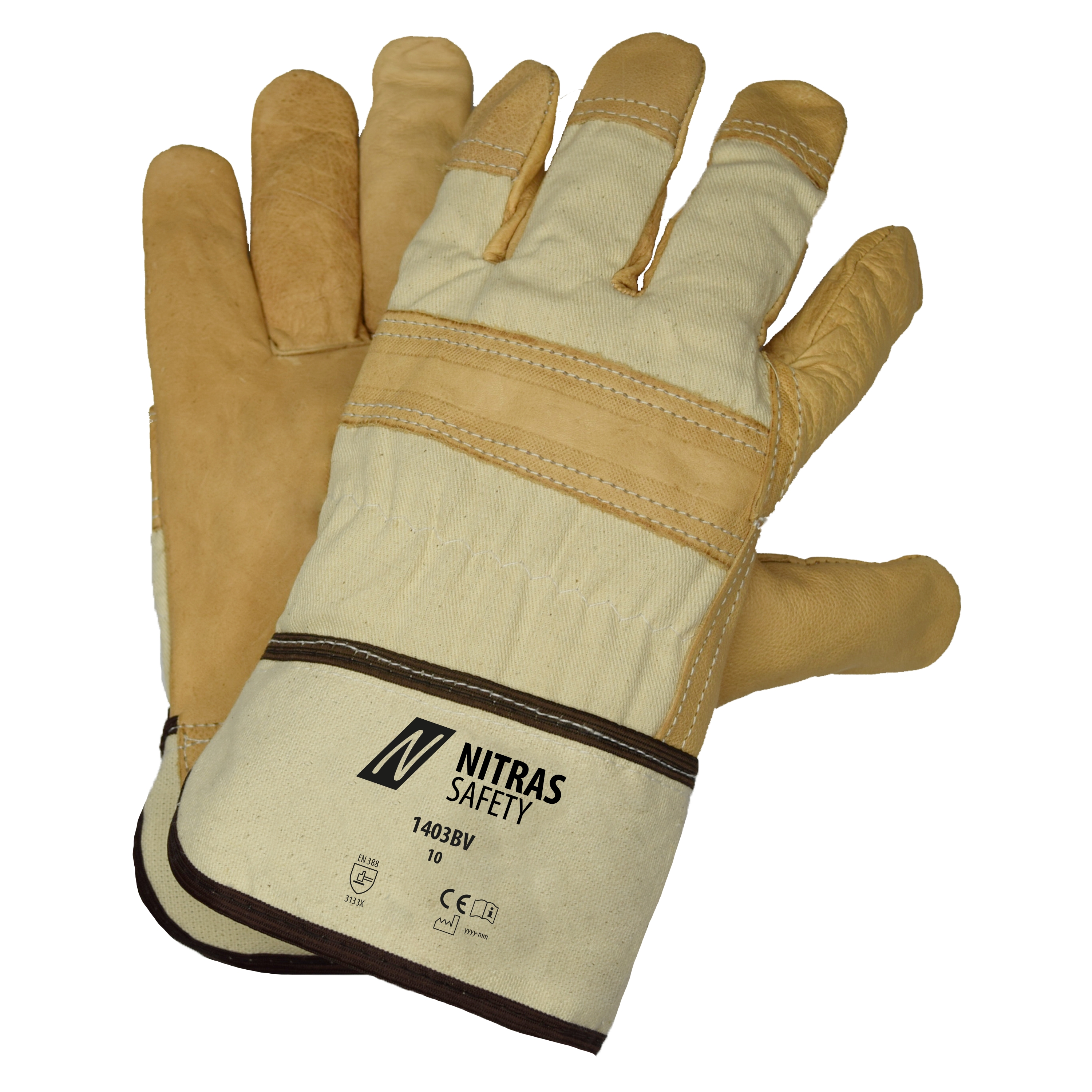 Nitras 1403BV Bioworker cowhide full leather gloves