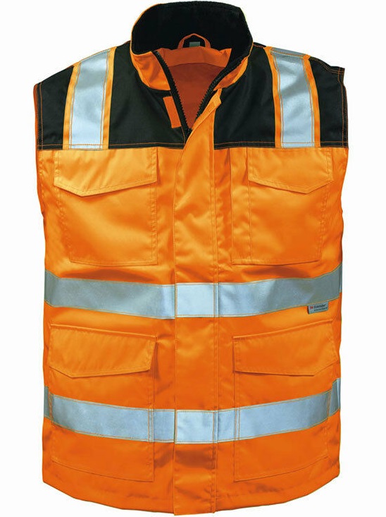 elysee 23519 MIRKO warning vest fluorescent orange-black