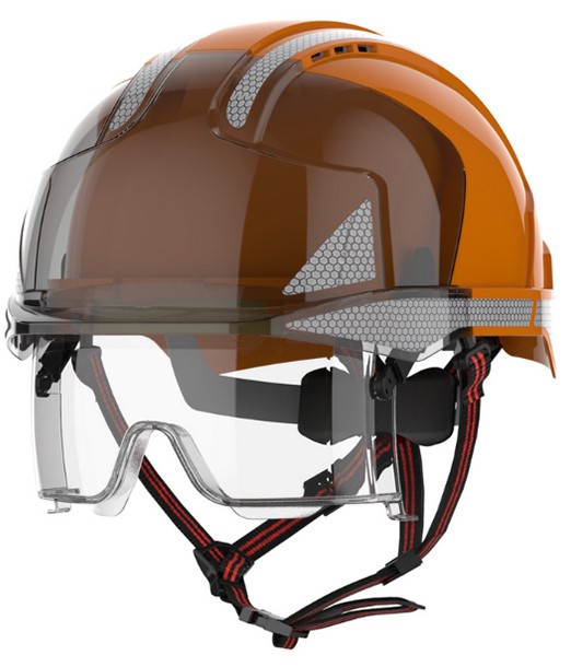JSP AMF270 EVO VISTAlens Dualswitch safety helmet ventilated twist ratchet