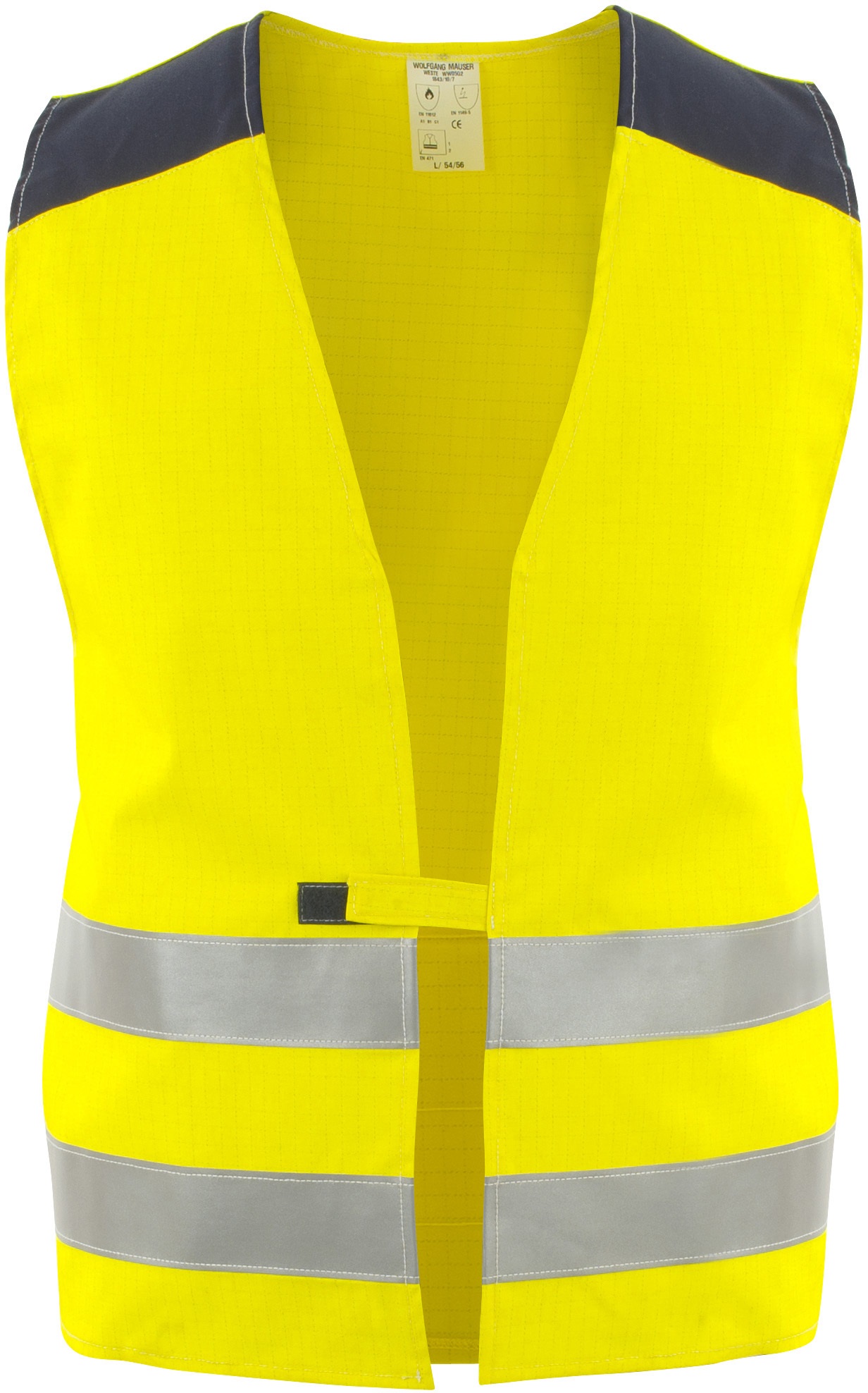 Asatex WW05G2 Warning vest bright yellow navy flame retardant