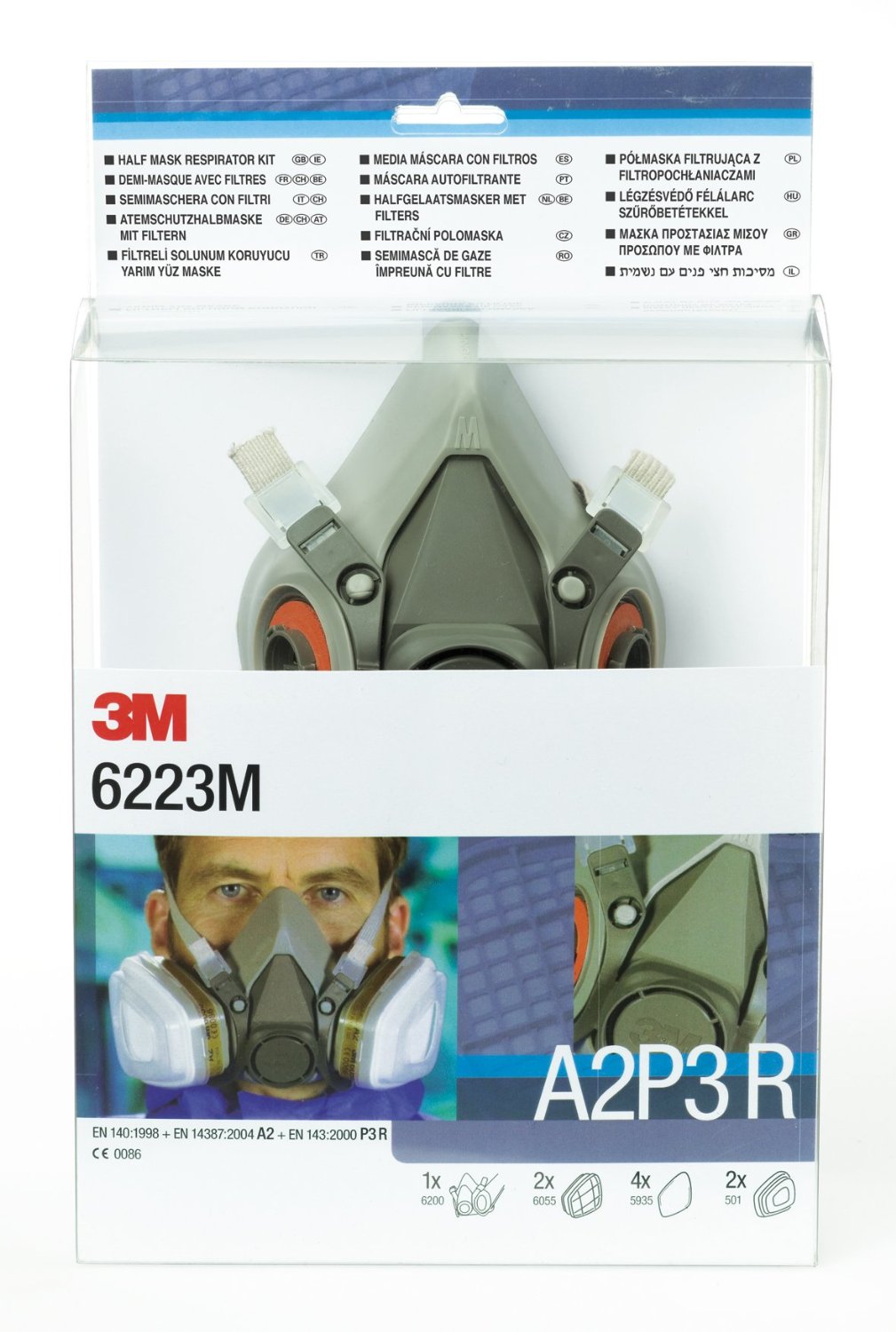 3M Half mask set 6223M size M 6000 series