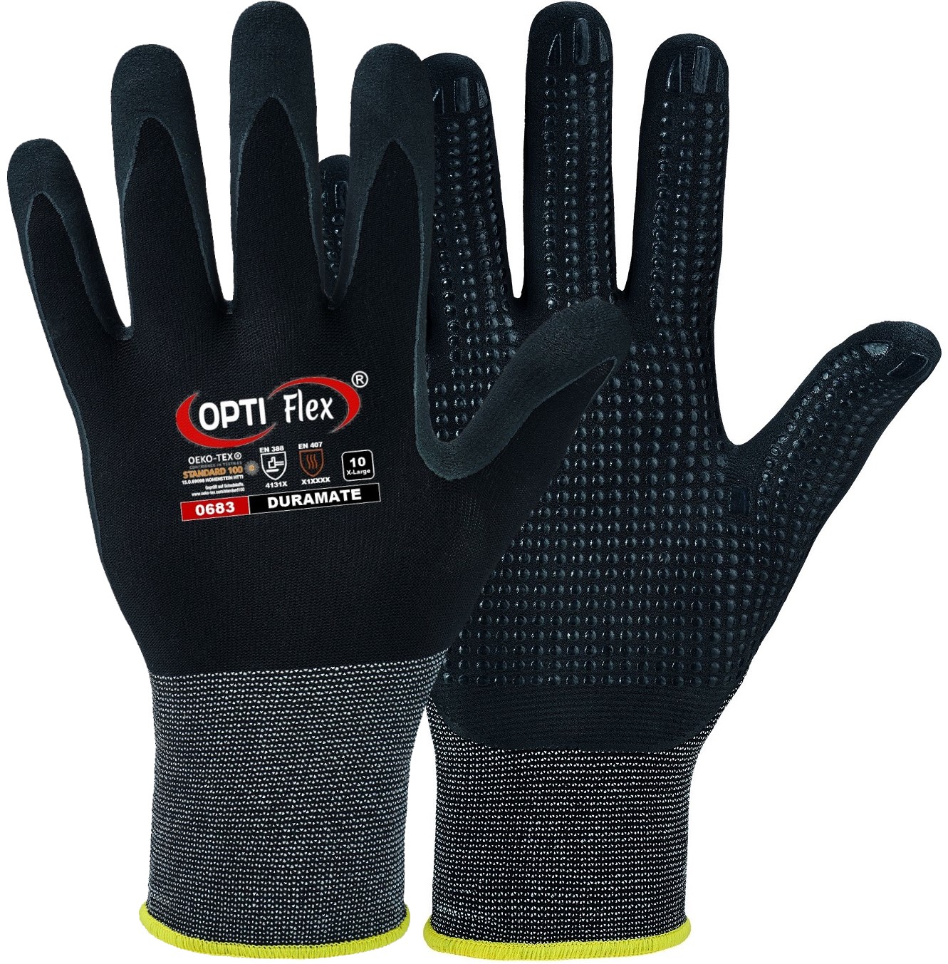 OPTI Flex 0683 Duramate protective gloves nitrile PU with knobs