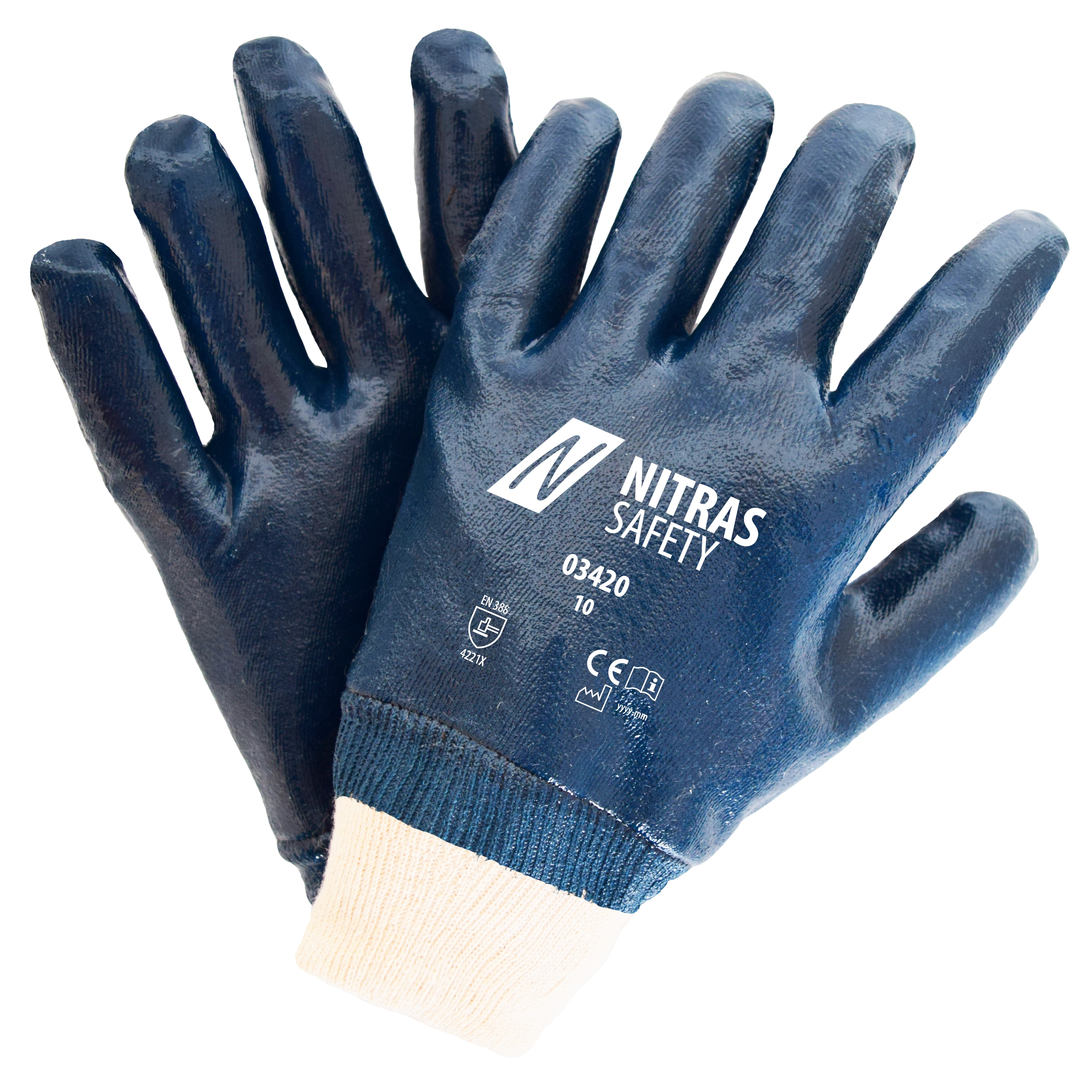 Nitras 03420 Cotton gloves with nitrile coating