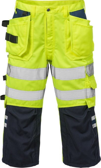 Fristads 100976 High Vis 3/4 workman pants 2027 PLU with high-visibility protection