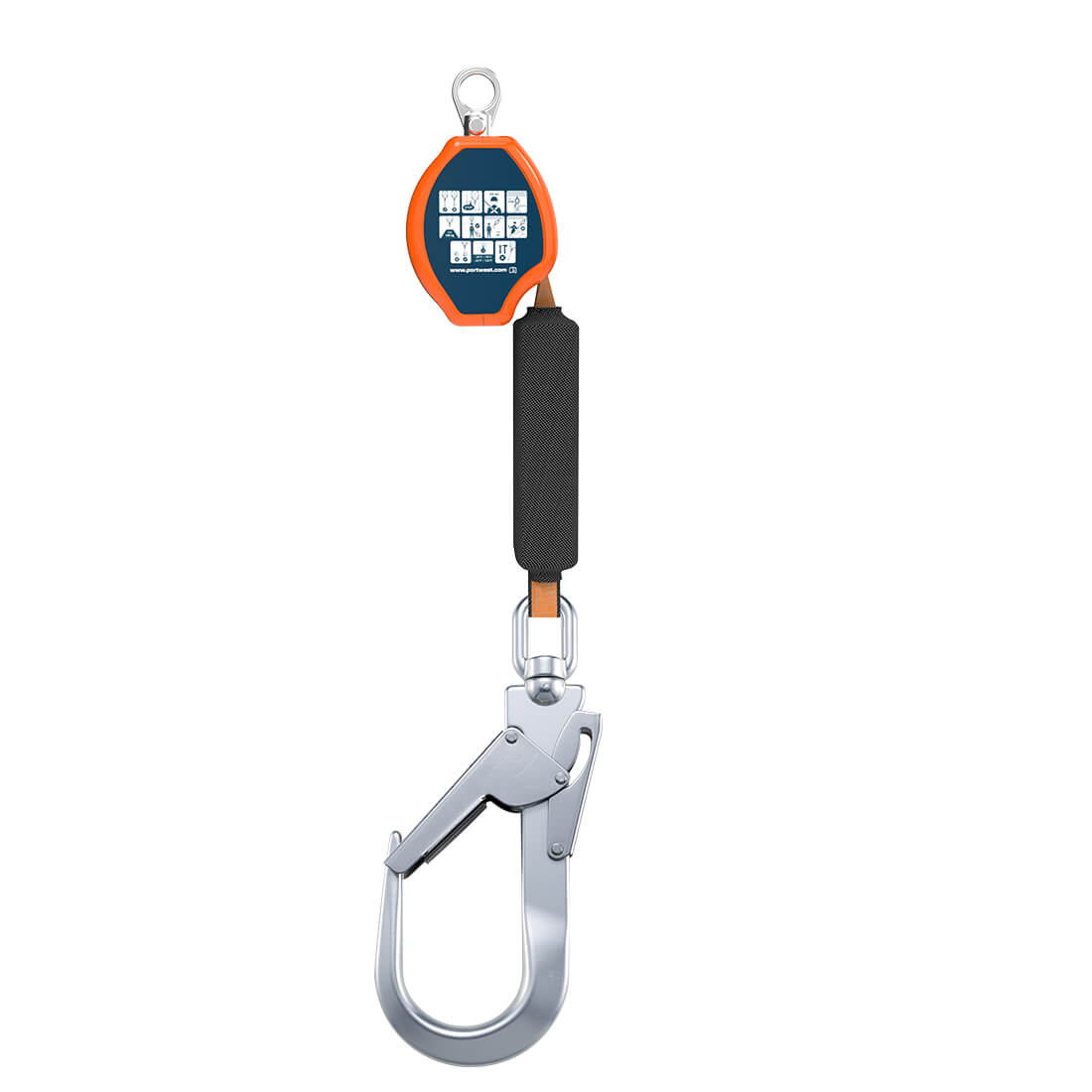 Portwest FP80 - 2m self-retracting lifeline 140kg Orange/Black