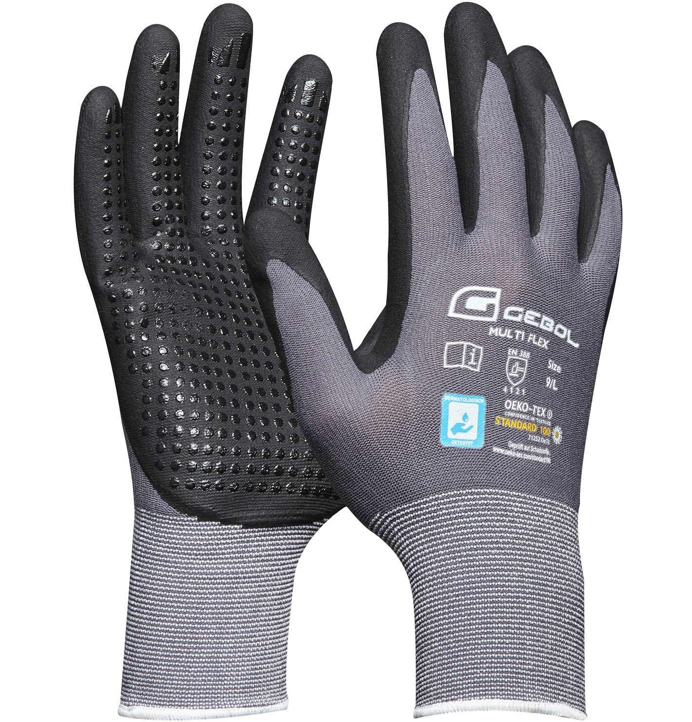 Gebol Multi Flex protective gloves with nitrile foam coating and studs