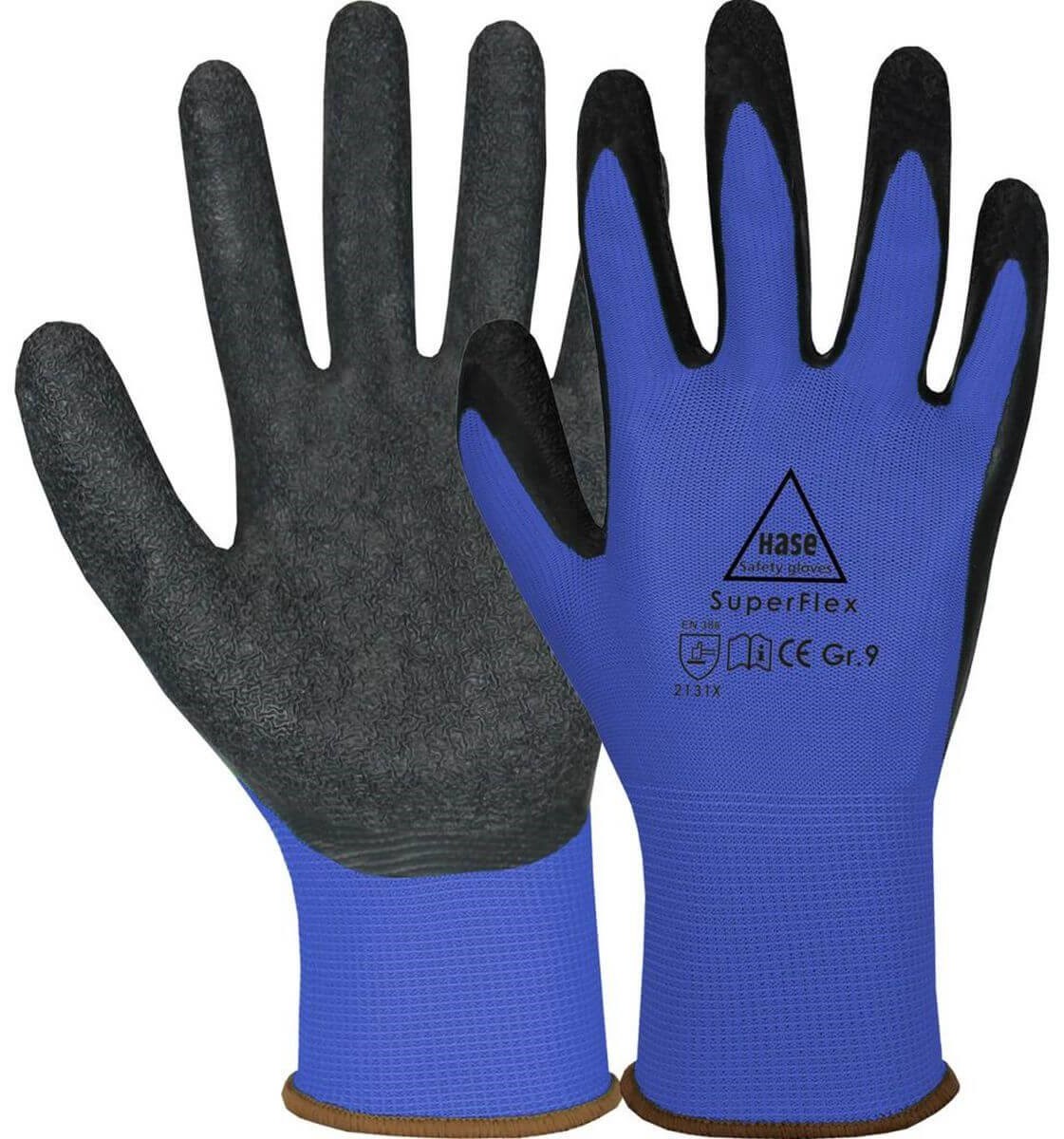 Hare 508610B SuperFlex Blue Latex Protective Gloves
