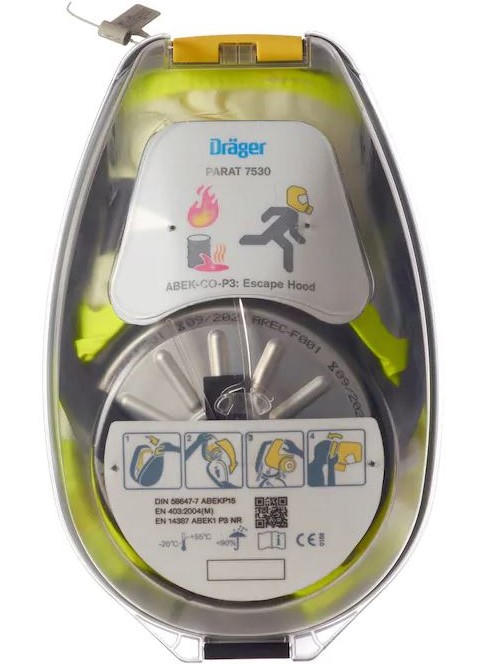 Dräger PARAT 7530 Fire and Industrial Escape Hood Hard Case R59437