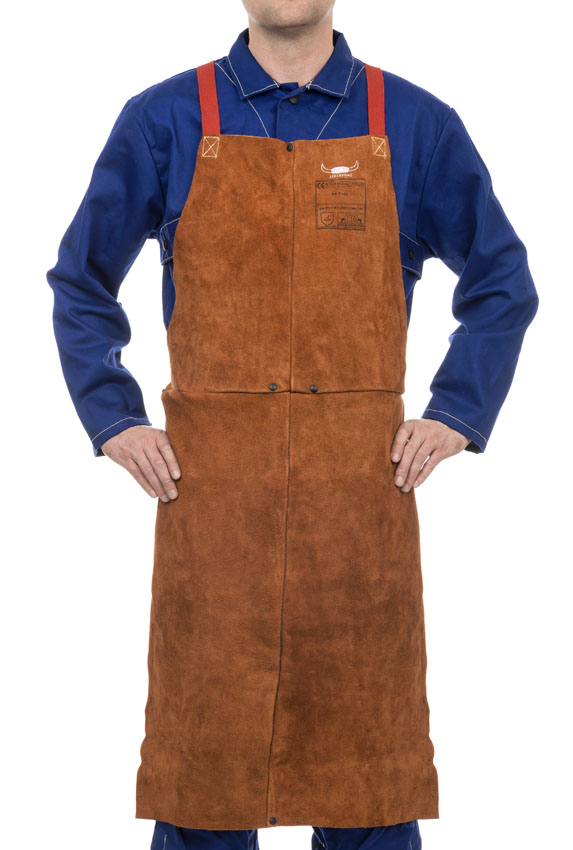 Weldas Lava Brown 44-71 cow split leather welding protection apron