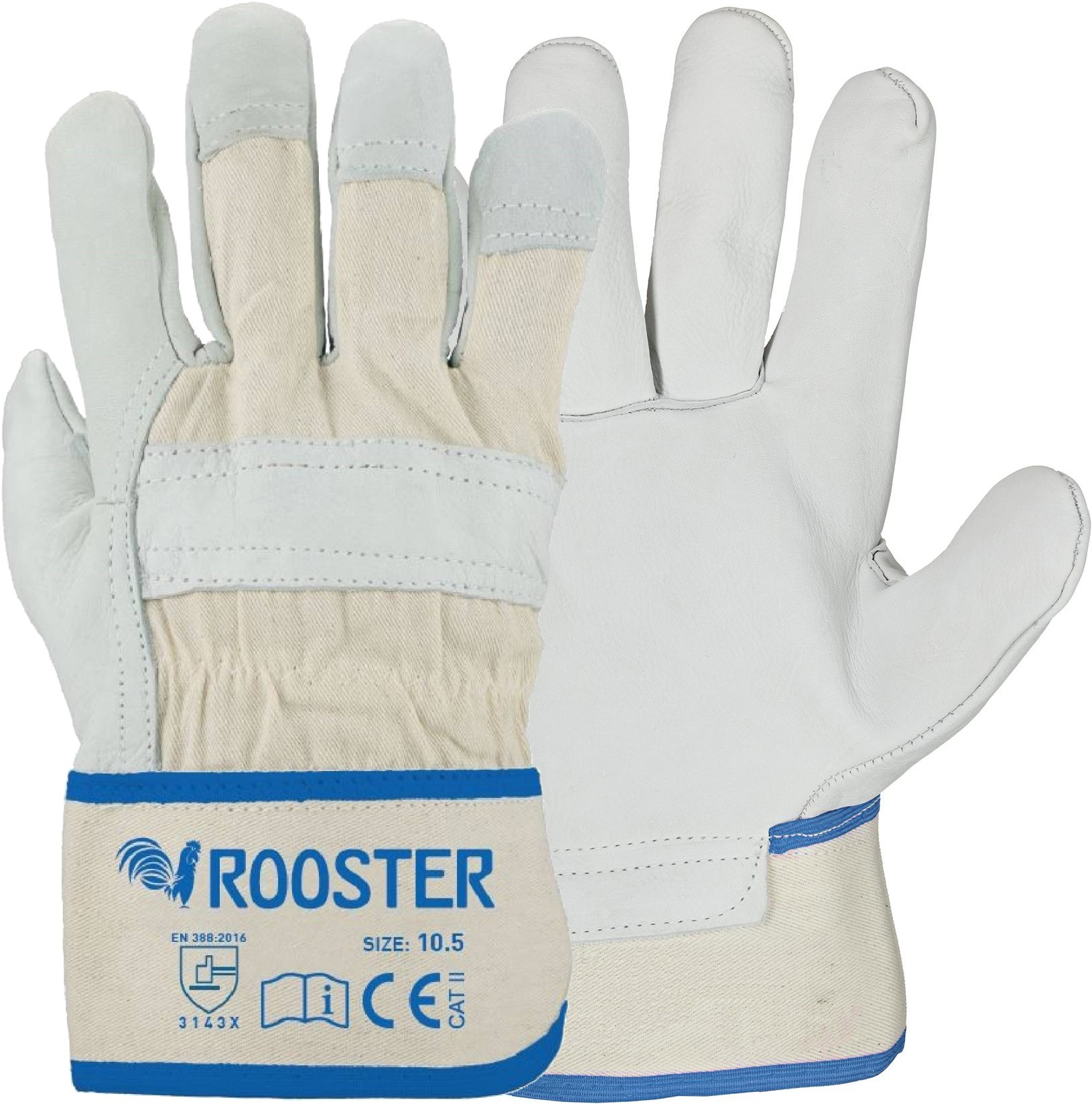 Asatex 3600 Rooster cowhide leather gloves lined natural