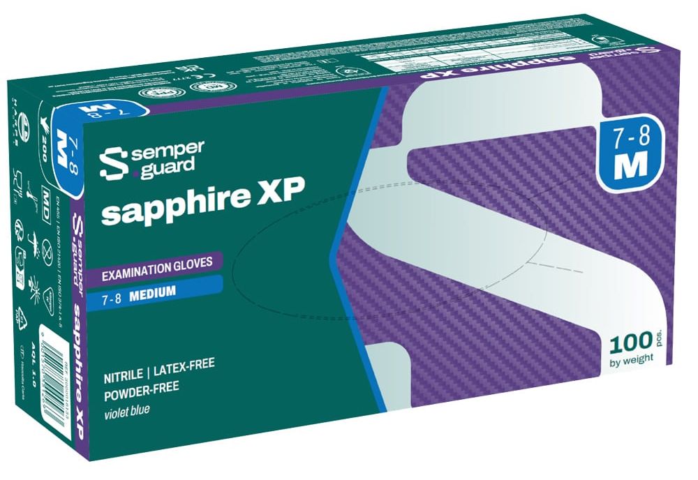 Semperguard 0446 Nitrile Xtra Lite disposable gloves blue 