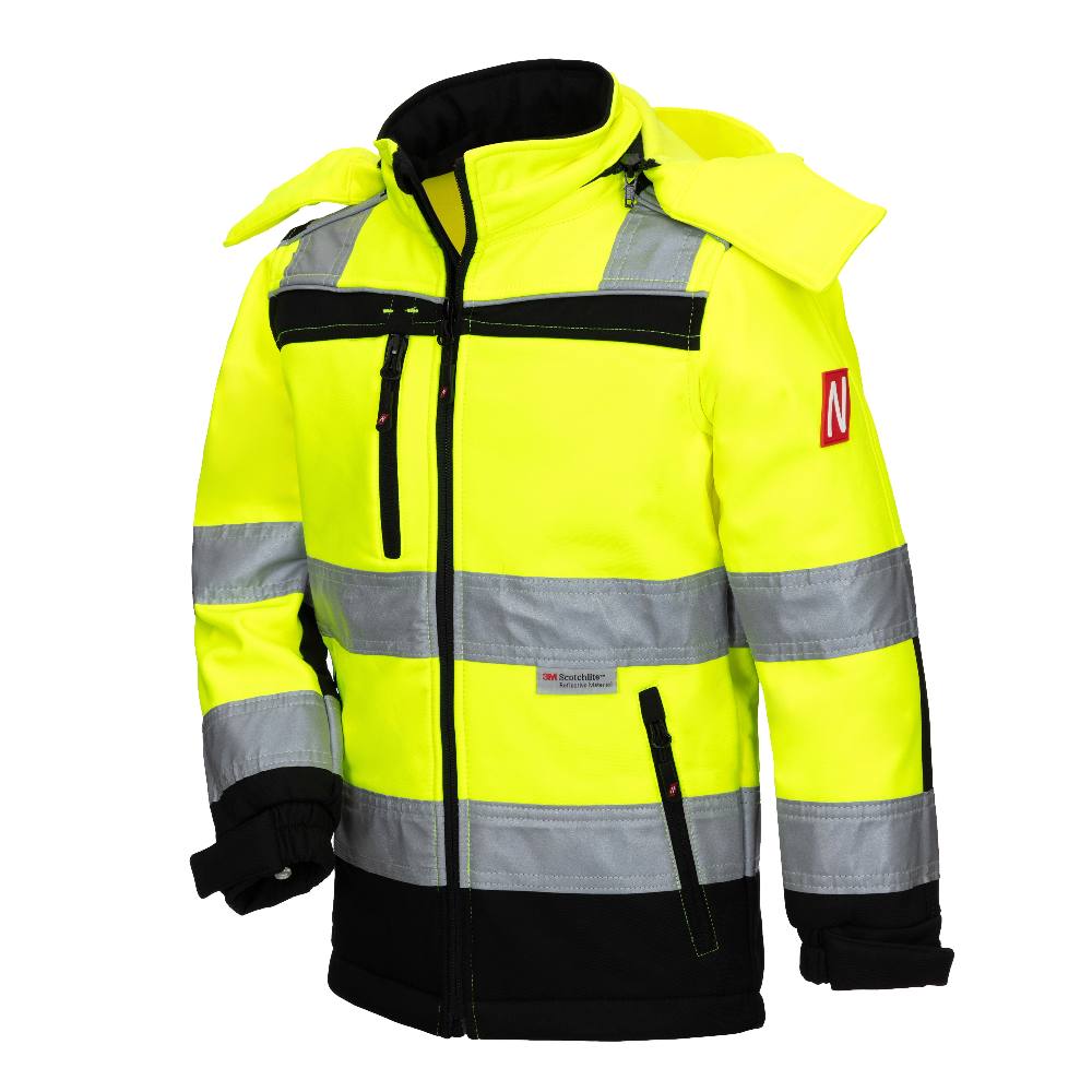 Nitras 7171KIDS Motion Tex Kids high-visibility softshell jacket for children