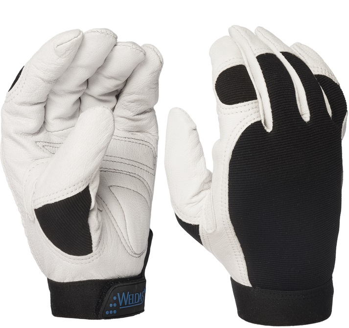 Weldas 10-2670 goat full leather protective gloves velcro closure with cut protection