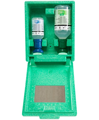 Plum 4789 Eye Emergency Station in Wall Box with 200 ml pH Neutral and 500 ml Eye Rinse