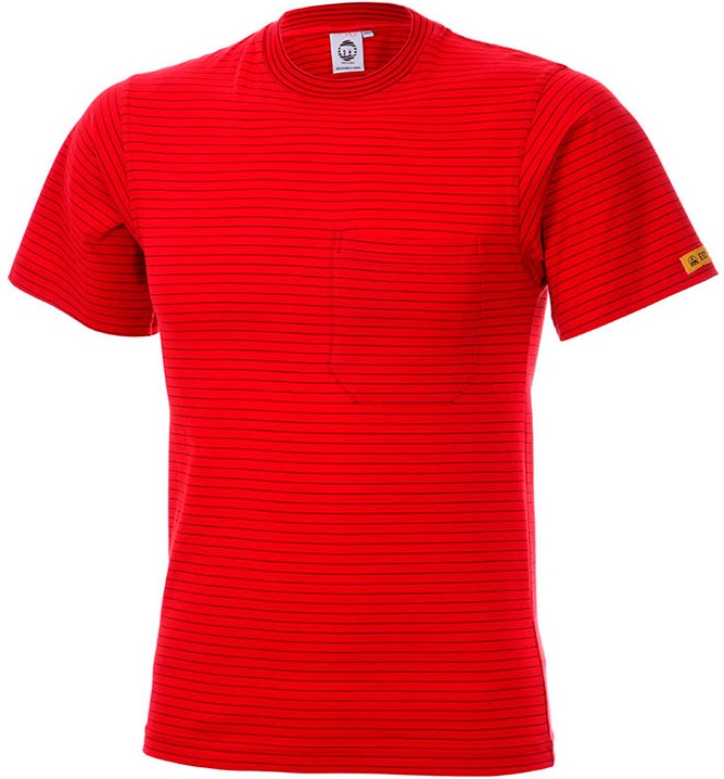 ESD T-Shirt short sleeve red 150g/m²