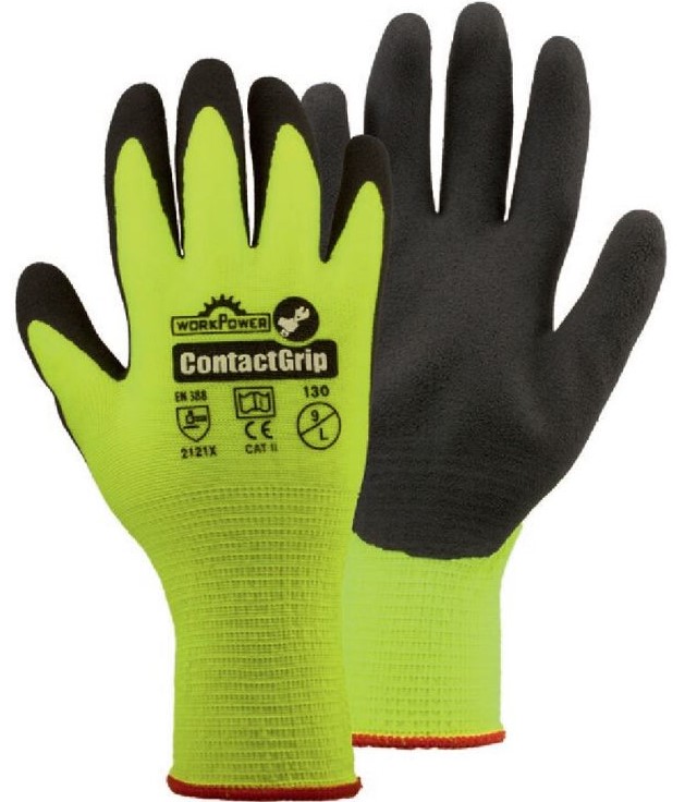 Work Power Contact Grip Latex Protective Gloves
