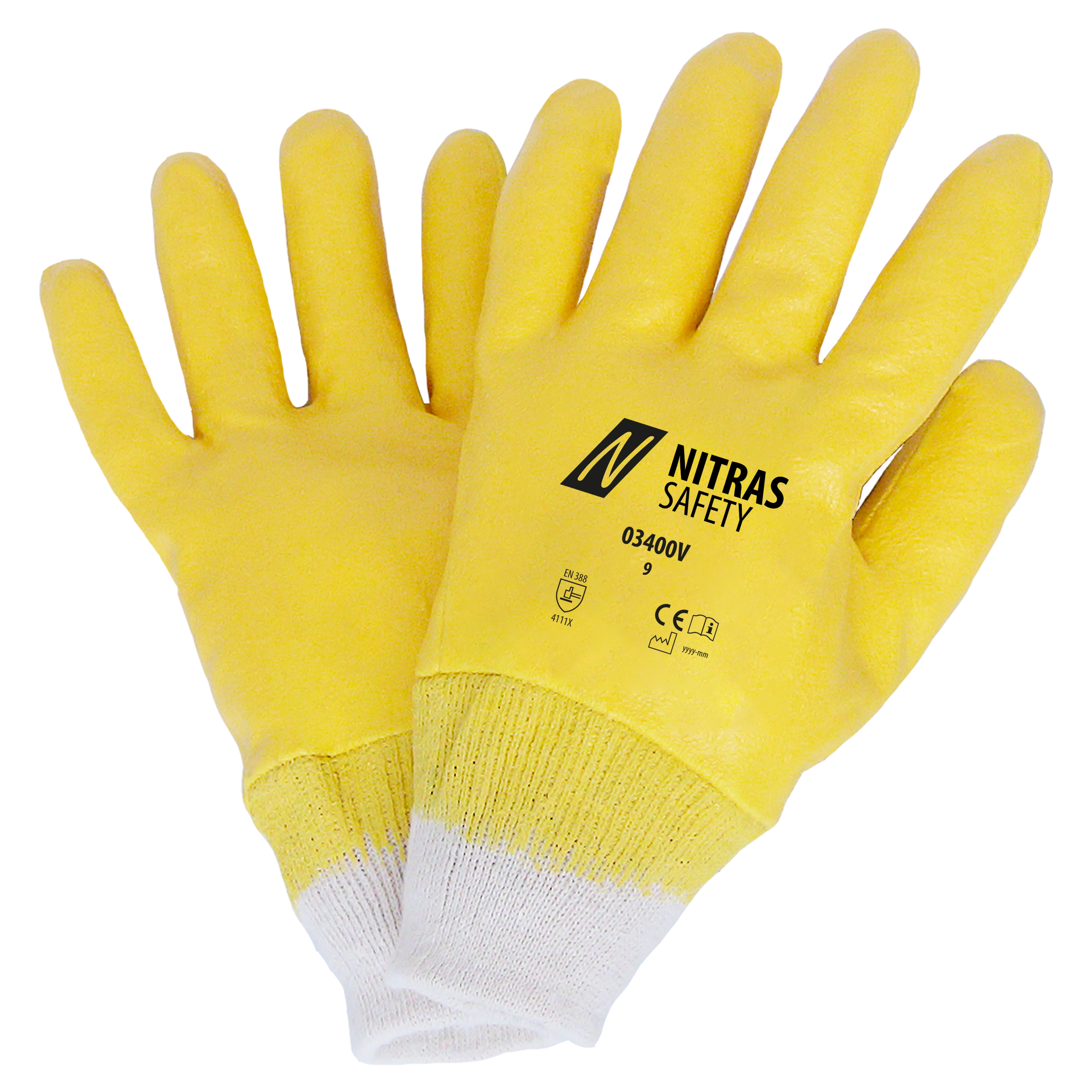 Nitras 03400V Cotton gloves with nitrile coating