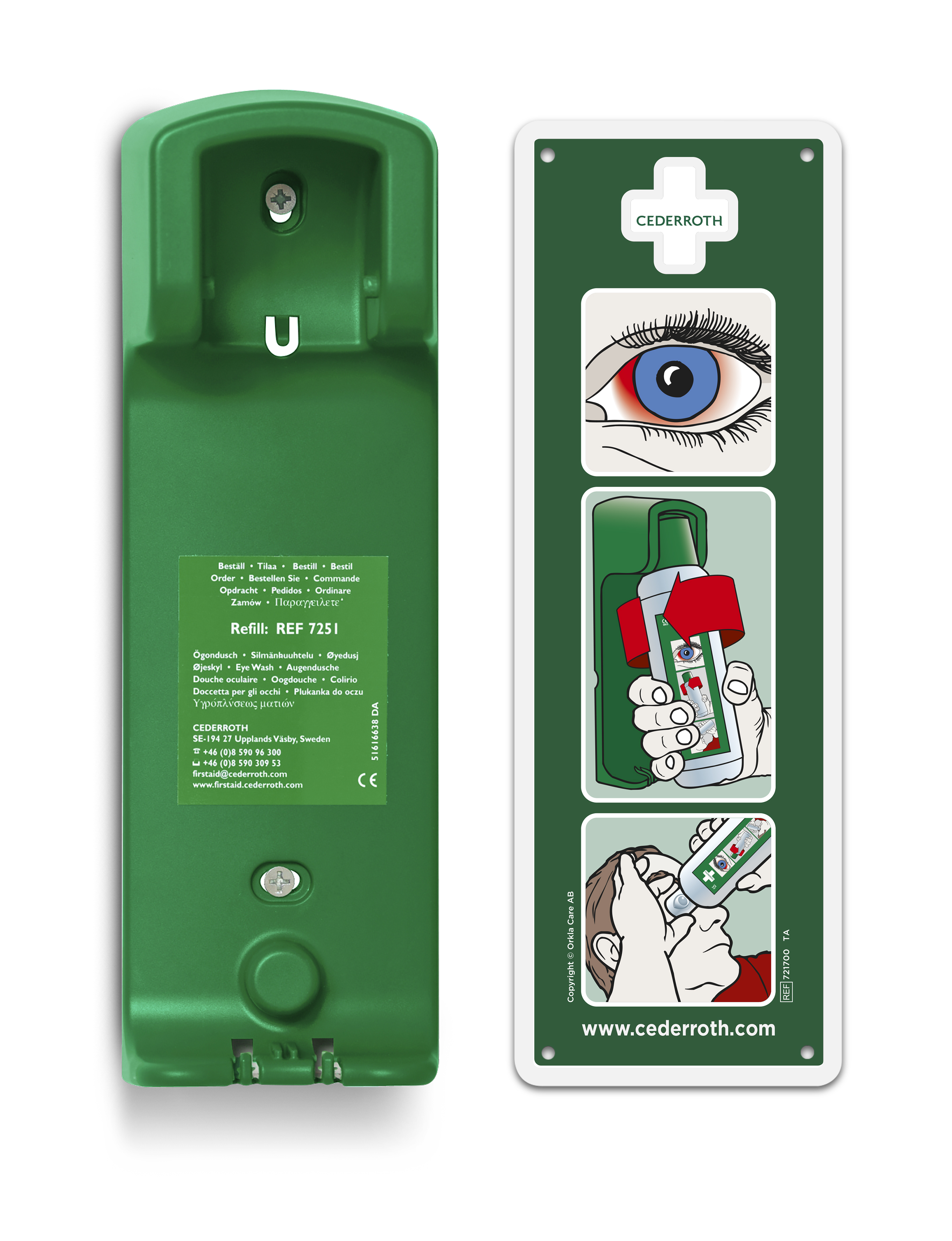 Cederroth 7200 wall mount for 500 ml eyewash bottle