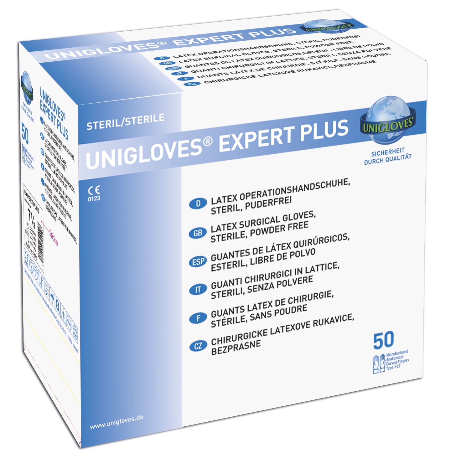 Unigloves Expert Plus Latex surgical gloves sterile powder free